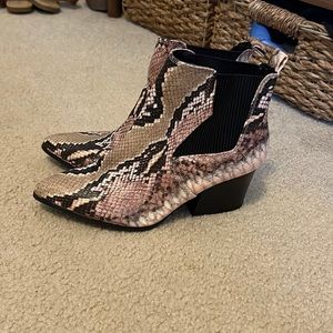 Snake skin booties